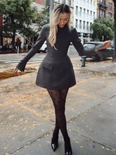 Tossy Patchwork Long Sleeve Fashion Mini Dress For Women High Waist Fashion Patchwork Streetwear Female Elegant Slim Dress 2023